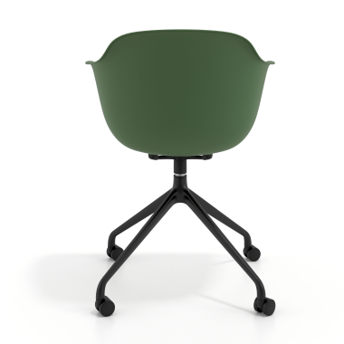meeting room chair green with casters plastic fixed armrests 5