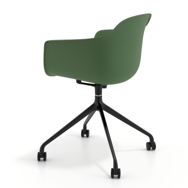 meeting room chair green with casters plastic fixed armrests 6