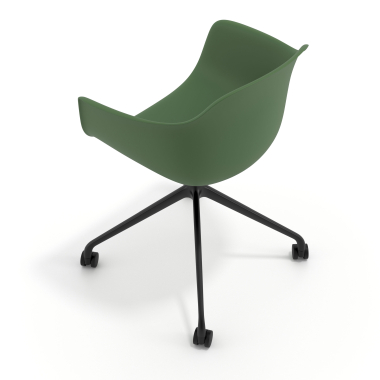 meeting room chair green with casters plastic fixed armrests 7