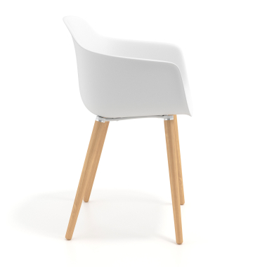 scandinavian chair white wooden swivel plastic fixed armrests 4