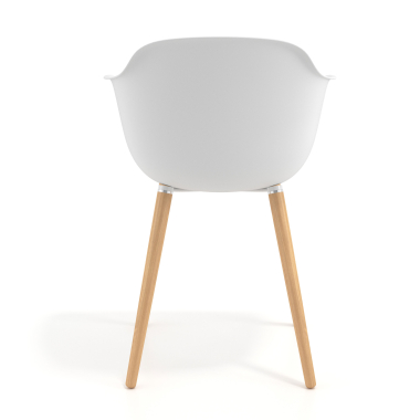 scandinavian chair white wooden swivel plastic fixed armrests 5