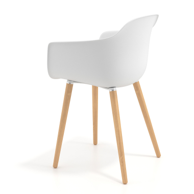 scandinavian chair white wooden swivel plastic fixed armrests 6