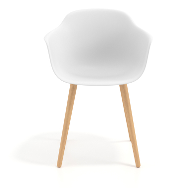 scandinavian chair white wooden swivel plastic fixed armrests 3