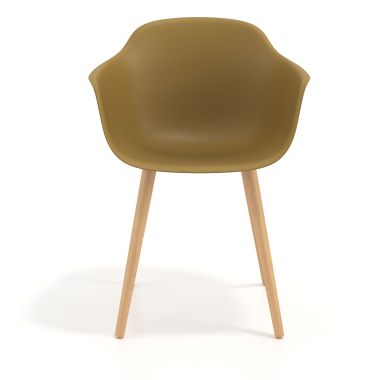 scandinavian chair yellow wooden swivel plastic fixed armrests 3