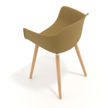 scandinavian chair yellow wooden swivel plastic fixed armrests 7