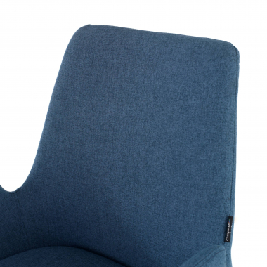 visitor chair black blue swivel with casters fabric upholstered armrests 8