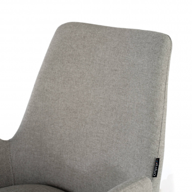 visitor chair gray swivel with casters fabric upholstered armrests 8