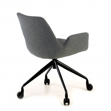 visitor chair black anthracite swivel with casters fabric upholstered armrests 5