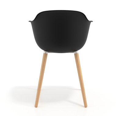 scandinavian chair black wooden swivel plastic fixed armrests 5