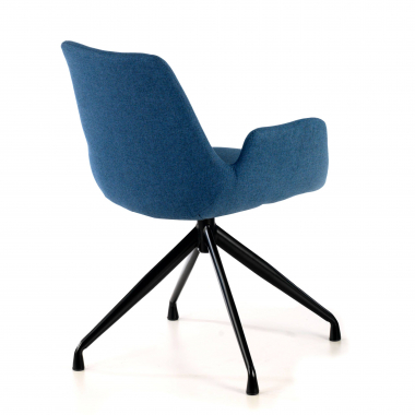visitor chair blue swivel fabric upholstered armrests 5