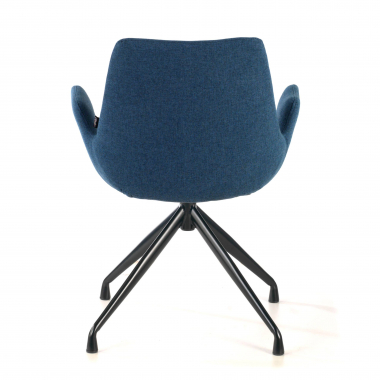 visitor chair blue swivel fabric upholstered armrests 6
