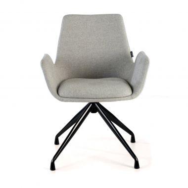 visitor chair black gray swivel fabric upholstered armrests 3