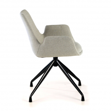 visitor chair black gray swivel fabric upholstered armrests 4