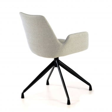 visitor chair black gray swivel fabric upholstered armrests 5