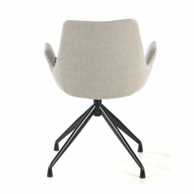 visitor chair black gray swivel fabric upholstered armrests 6