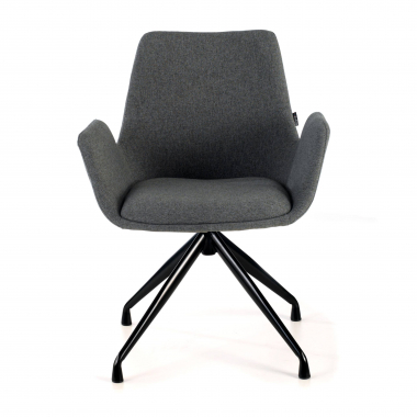 visitor chair black anthracite swivel fabric upholstered armrests 3