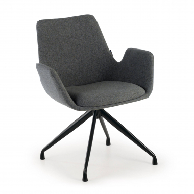 visitor chair black anthracite swivel fabric upholstered armrests 1