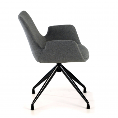 visitor chair black anthracite swivel fabric upholstered armrests 4