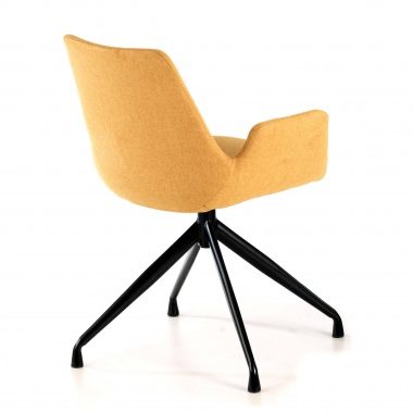visitor chair black yellow swivel fabric upholstered armrests 5