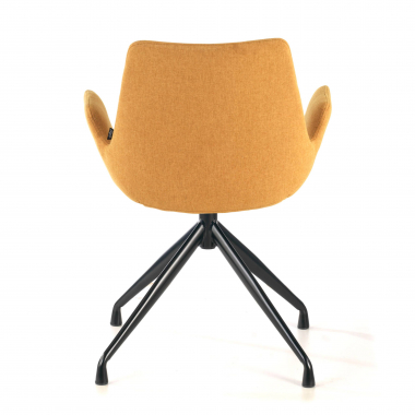 visitor chair black yellow swivel fabric upholstered armrests 6