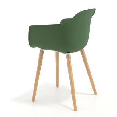 scandinavian chair green wooden swivel plastic fixed armrests 6