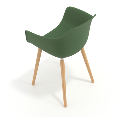 scandinavian chair green wooden swivel plastic fixed armrests 7