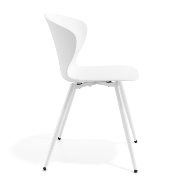 visitor chair white 4 legs plastic fixed armrests 4