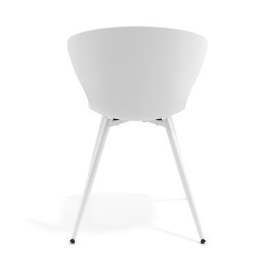 visitor chair white 4 legs plastic fixed armrests 5