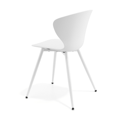 visitor chair white 4 legs plastic fixed armrests 6