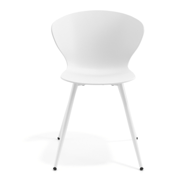 visitor chair white 4 legs plastic fixed armrests 3
