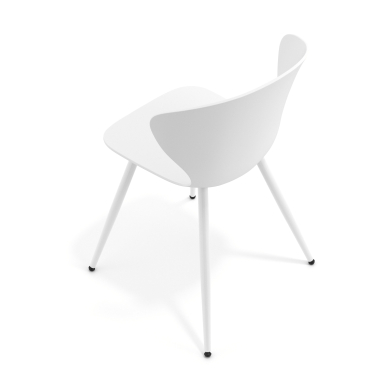visitor chair white 4 legs plastic fixed armrests 7