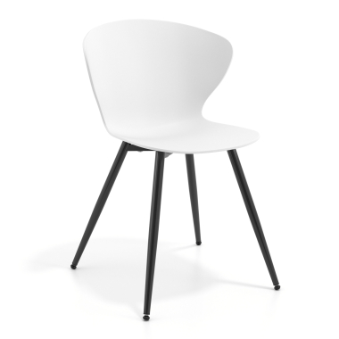visitor chair white 4 legs plastic fixed armrests 1