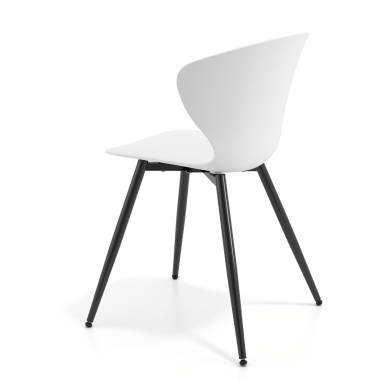 visitor chair white 4 legs plastic fixed armrests 6