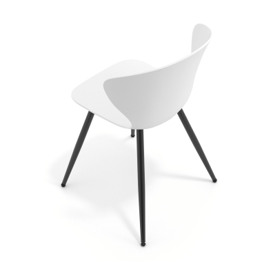 visitor chair white 4 legs plastic fixed armrests 7