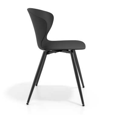 visitor chair black 4 legs plastic fixed armrests 4