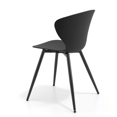 visitor chair black 4 legs plastic fixed armrests 6