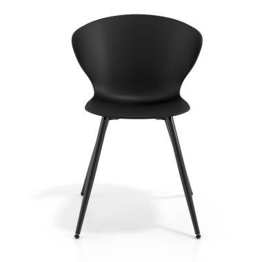 visitor chair black 4 legs plastic fixed armrests 3