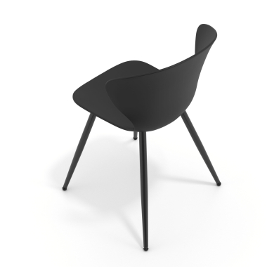 visitor chair black 4 legs plastic fixed armrests 7