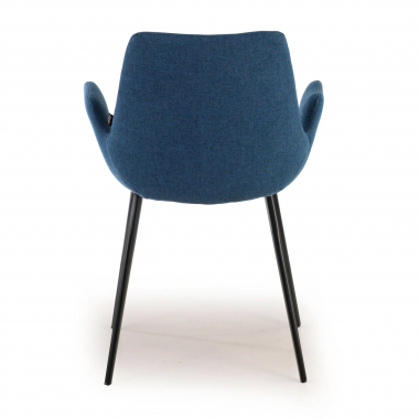 visitor chair blue 4 legs fabric upholstered armrests 6