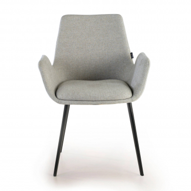 visitor chair black gray 4 legs fabric upholstered armrests 3