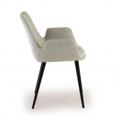 visitor chair black gray 4 legs fabric upholstered armrests 4