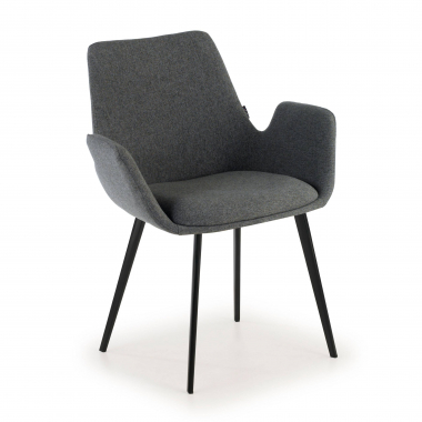 visitor chair black anthracite 4 legs fabric upholstered armrests 1