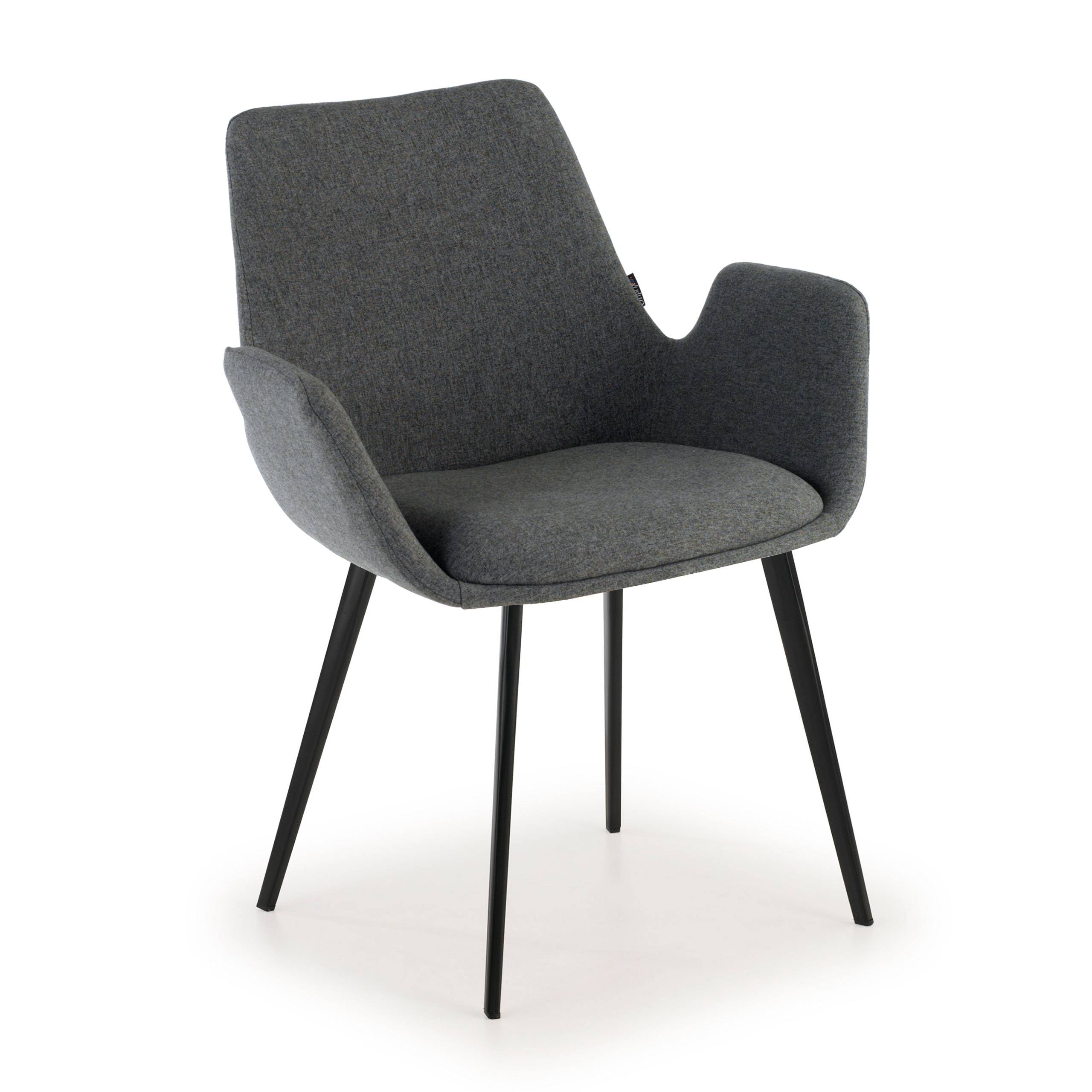 Visitor chair Glamm, 4 legs, upholstered armrests, metal frame