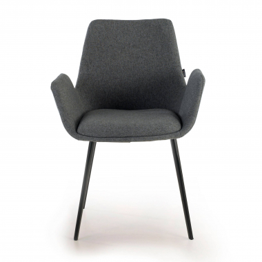 visitor chair black anthracite 4 legs fabric upholstered armrests 3