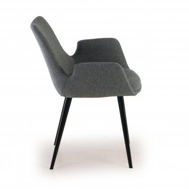 visitor chair black anthracite 4 legs fabric upholstered armrests 4