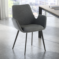 Visitor chair Glamm, 4 legs, upholstered armrests, metal frame