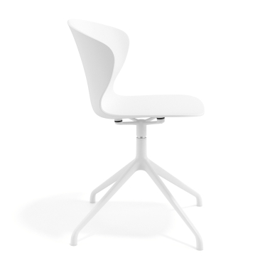 meeting room chair white pyramid base plastic fixed armrests 4
