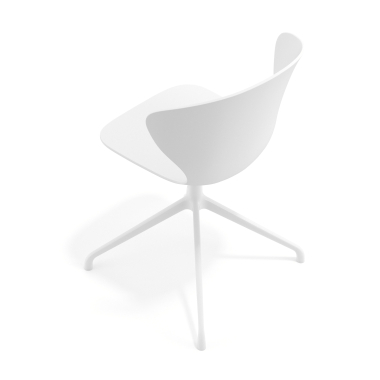 meeting room chair white pyramid base plastic fixed armrests 7