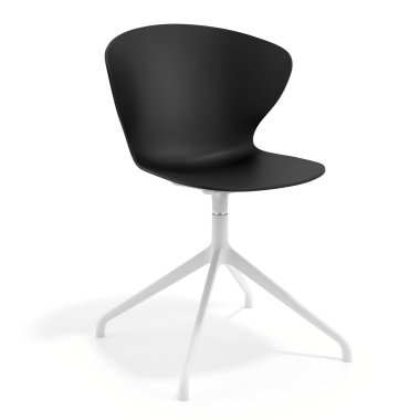 meeting room chair black pyramid base plastic fixed armrests 1