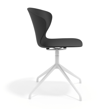 meeting room chair black pyramid base plastic fixed armrests 4